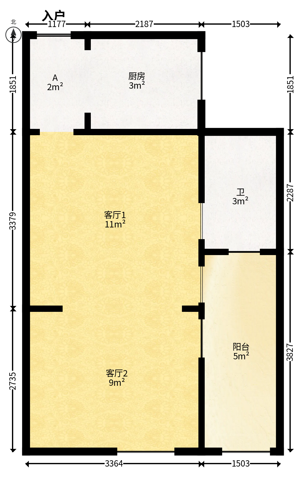 湘府东苑  2室1厅1卫   69.00万户型图