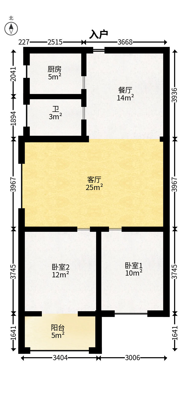 东方新世界  2室2厅1卫   69.80万户型图