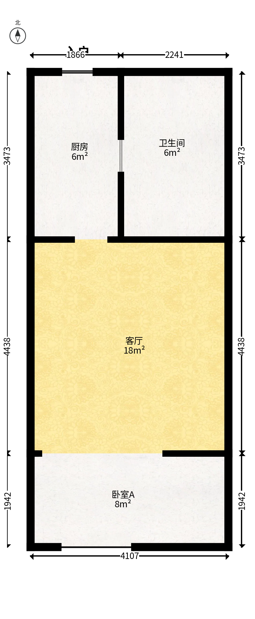 汇景发展环球中心  1室1厅1卫   63.00万户型图