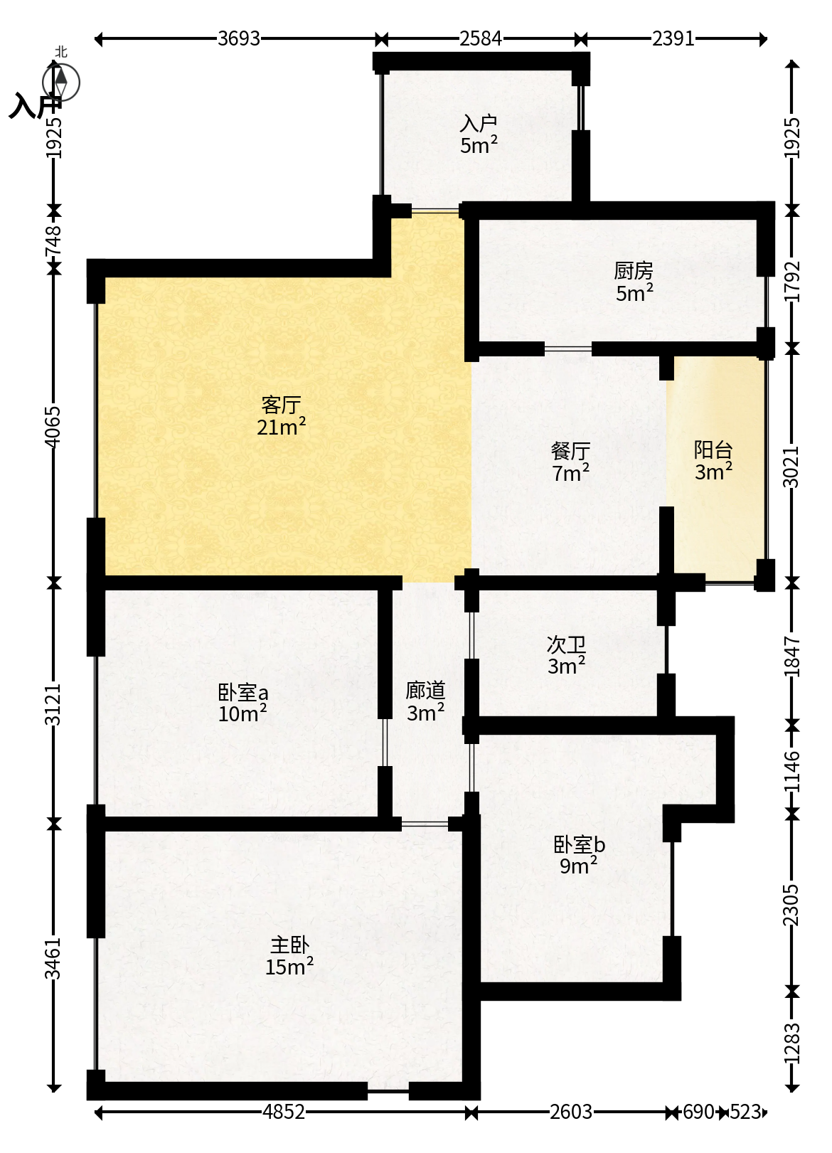 保利麓谷林语A区  3室2厅1卫   81.80万户型图