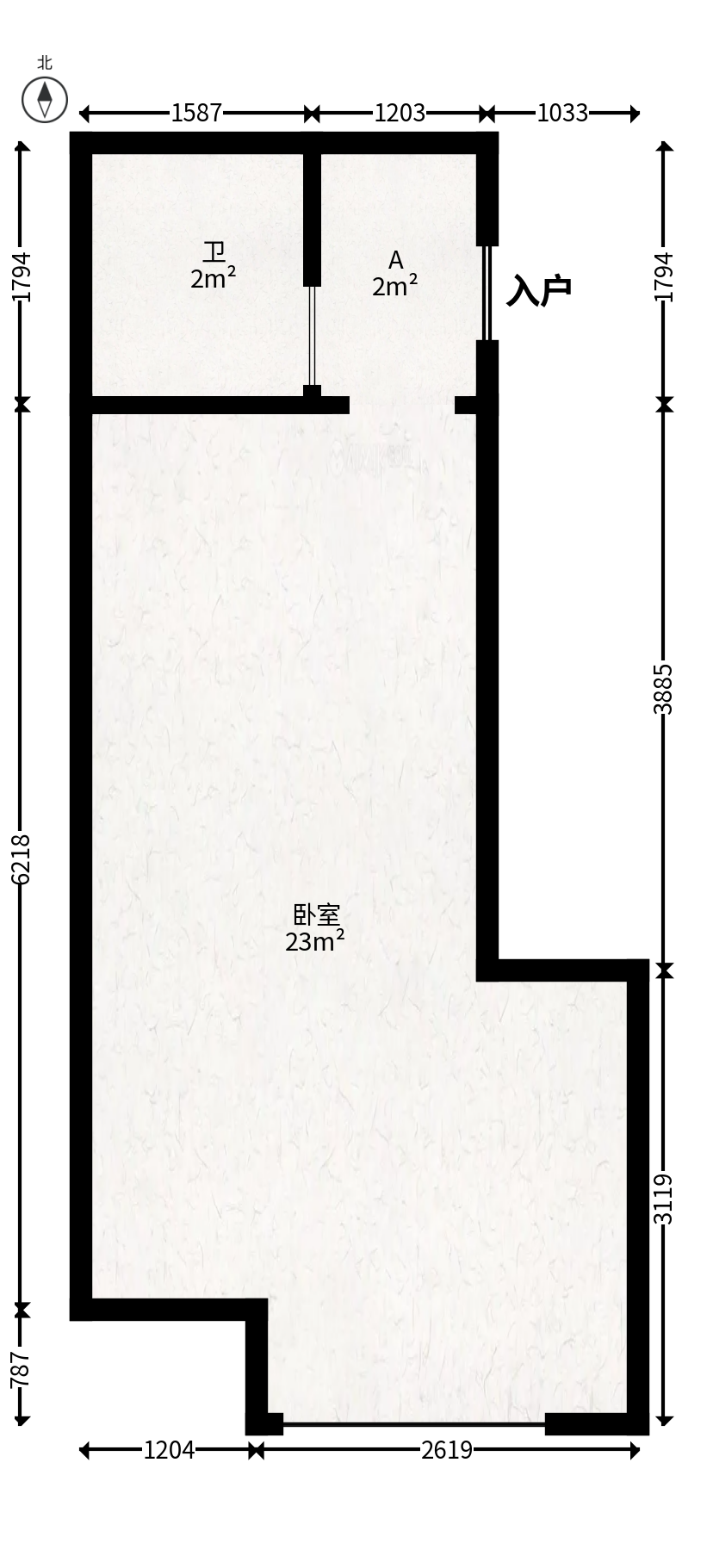 格蓝康都  1室1厅1卫   30.80万户型图