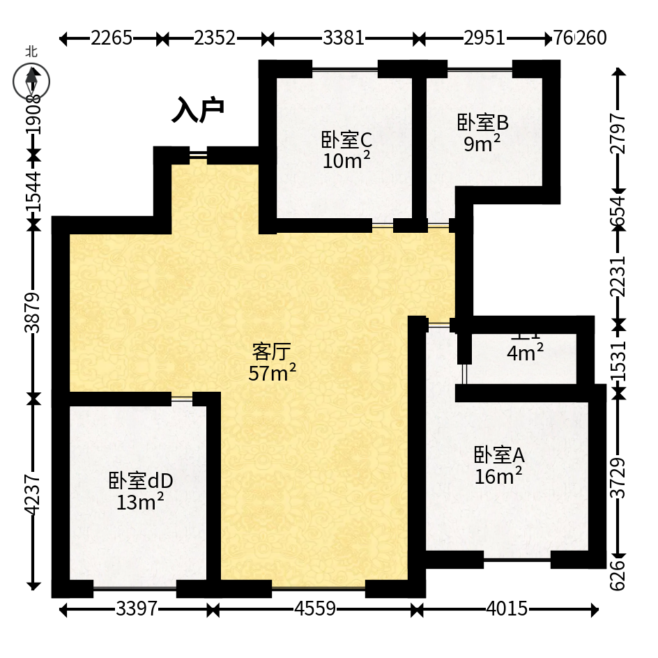 中城丽景香山园  5室2厅3卫   298.00万户型图