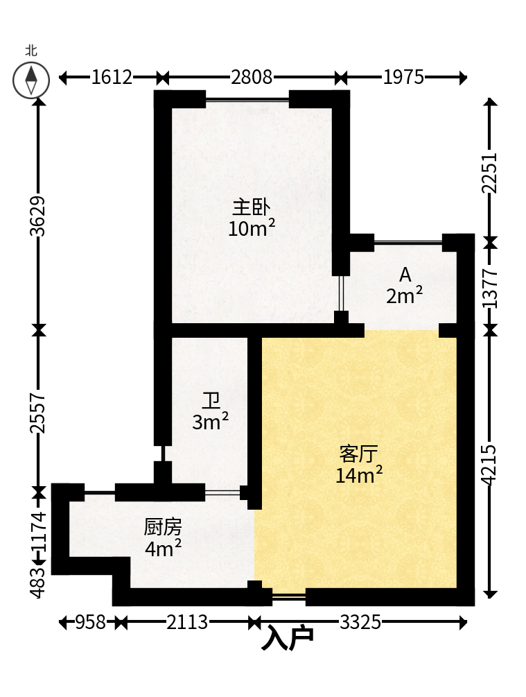 中天广场  1室1厅1卫   50.00万户型图