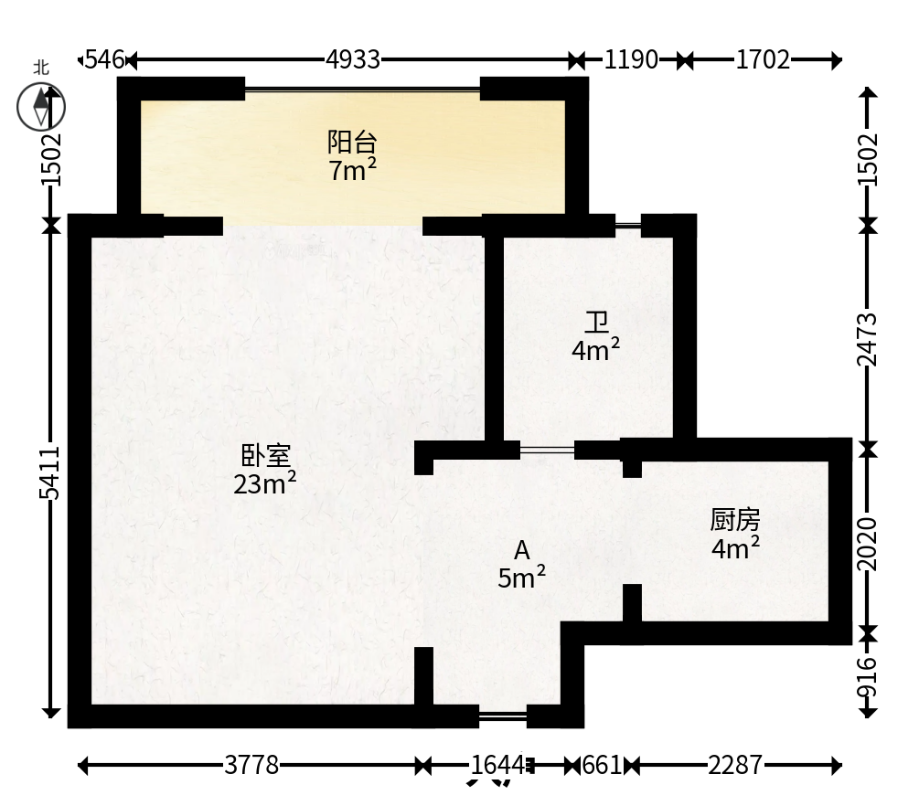 城南郡  1室1厅1卫   41.50万户型图