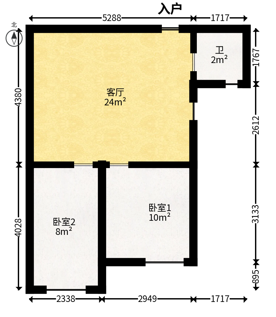 万博汇  2室1厅1卫   72.00万户型图