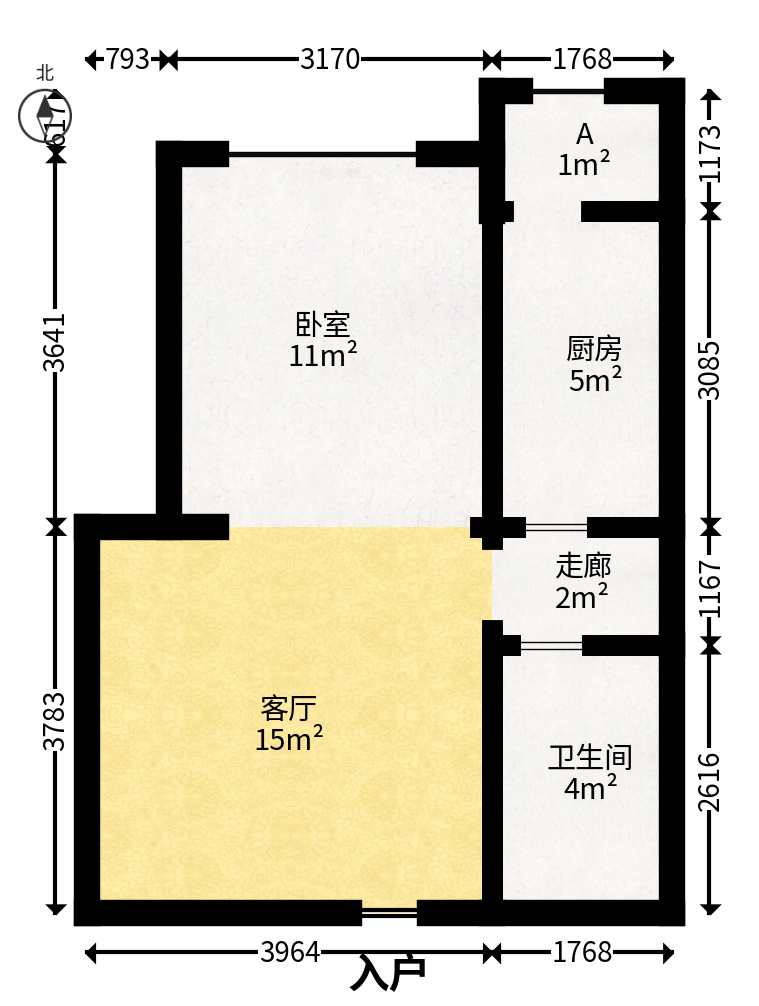 鑫远翡丽郡（鑫远翡丽雅苑）  1室1厅1卫   55.80万户型图