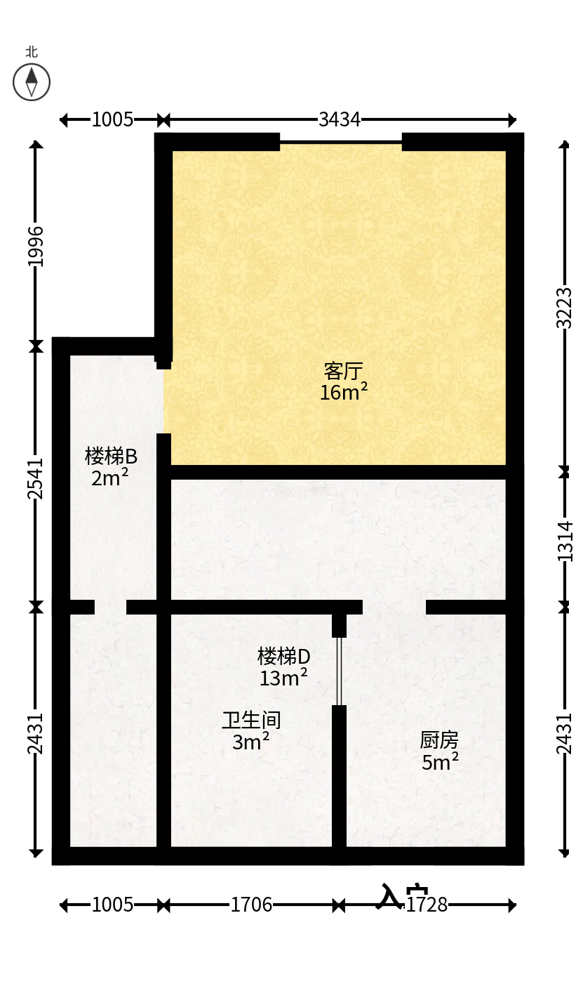 建发中央公园（建发美地）  1室1厅1卫   55.00万户型图