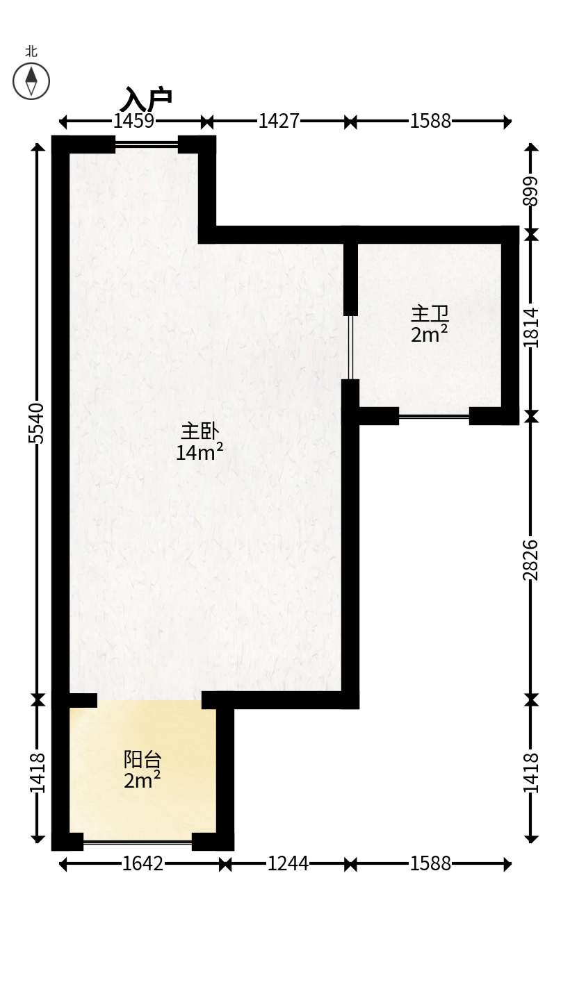 蓝光雍锦阁  1室1厅1卫   29.80万户型图