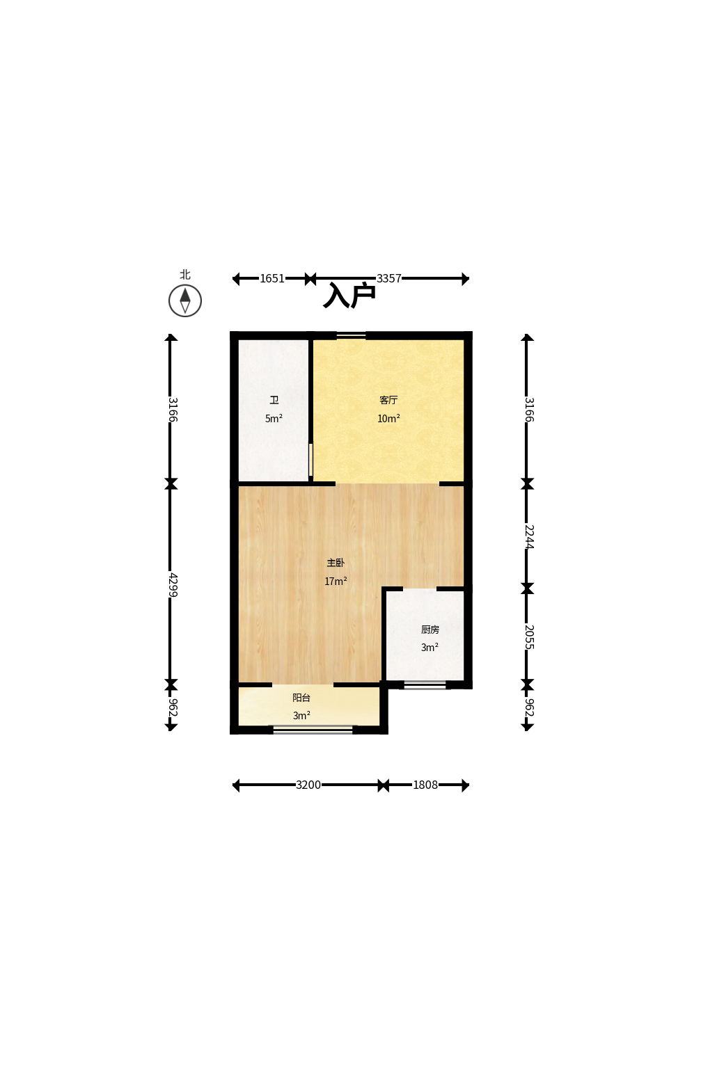 印象天心  1室1厅1卫    46.0万户型图