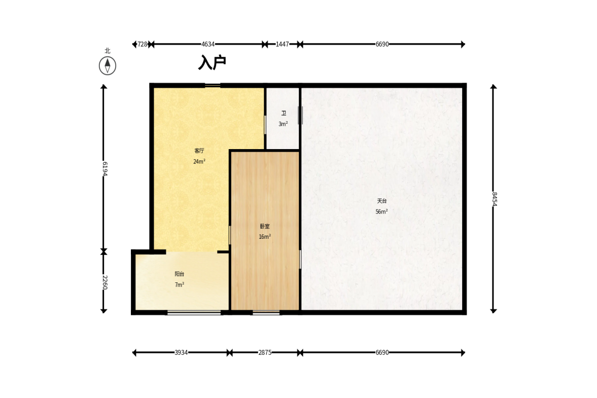 中一九骏（枫桥苑）  2室1厅1卫    55.0万户型图
