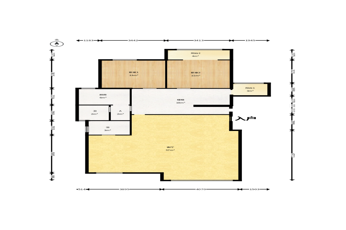 恒业雅苑 4室2厅2卫 152.0万 恒业雅苑 4室2厅2卫 152.0万户型图