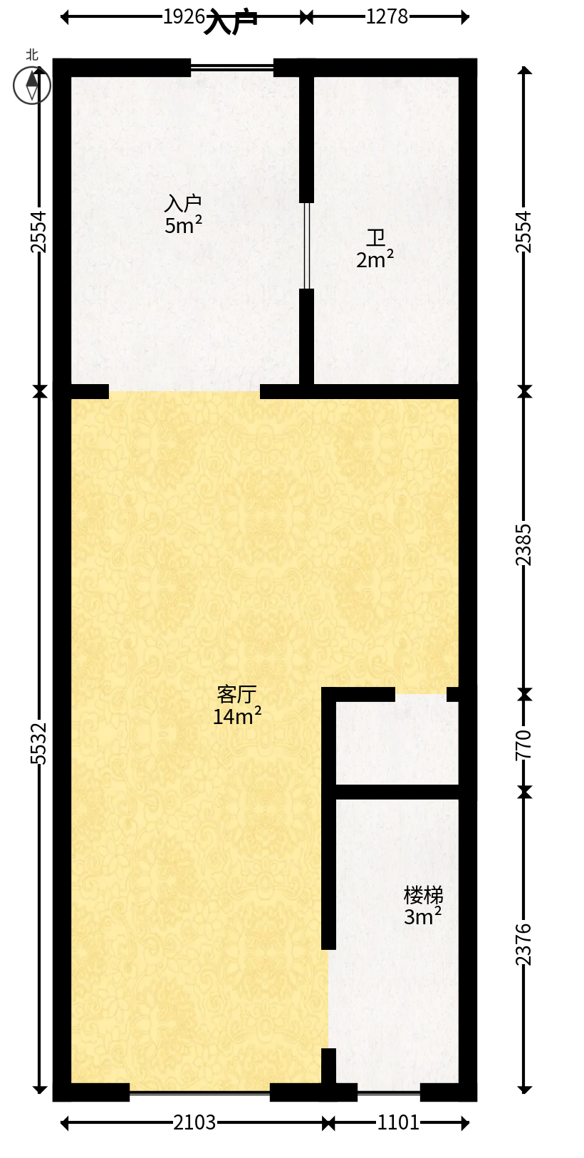 弘坤云寓  1室1厅1卫    28.88万户型图