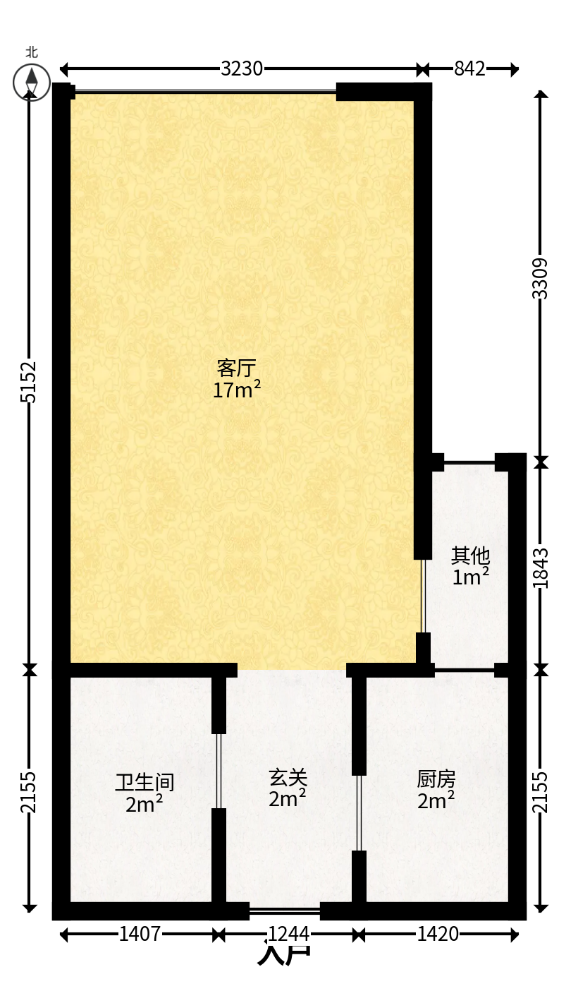 白沙晶城  1室1厅1卫    32.78万户型图