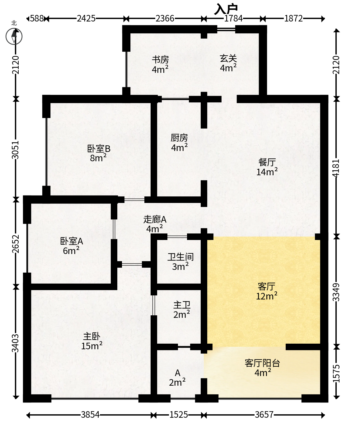 中建芙蓉嘉苑  3室2厅1卫   103.00万户型图