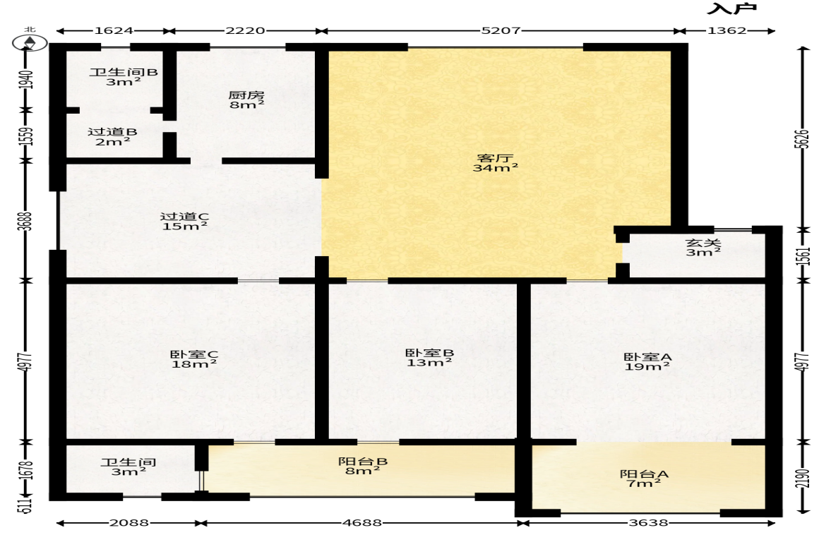 广铁六公司宿舍  3室2厅1卫   110.00万户型图