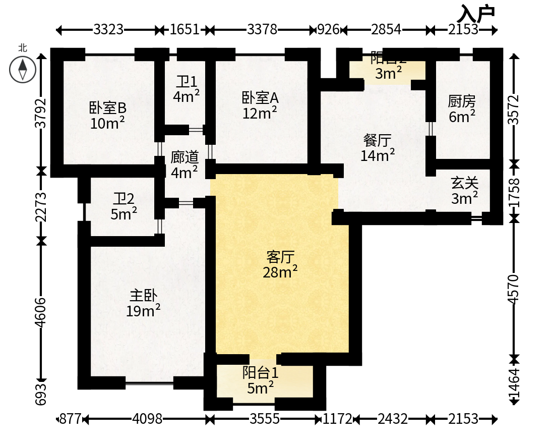 江山帝景雅典  3室2厅2卫   99.80万