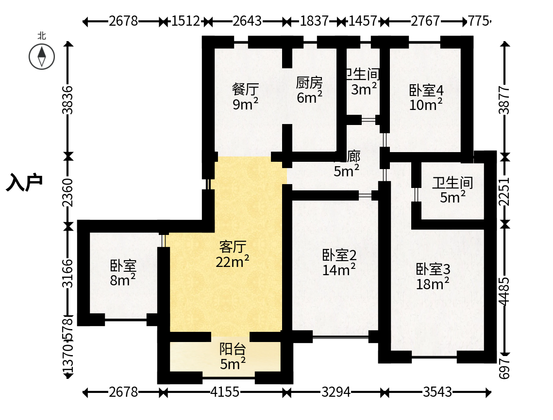 中国铁建国际城二期  4室2厅2卫   82.00万户型图