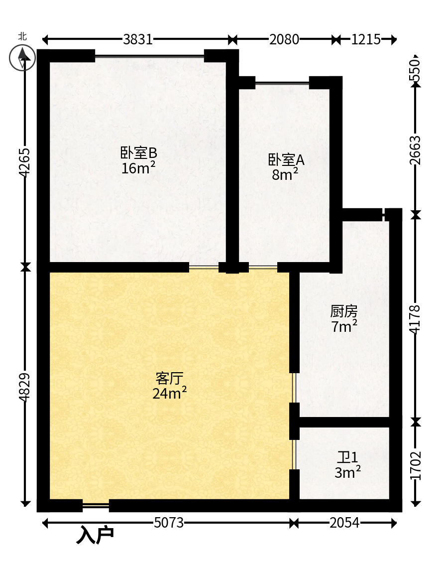 欧亚达国际广场  2室1厅1卫   70.00万户型图