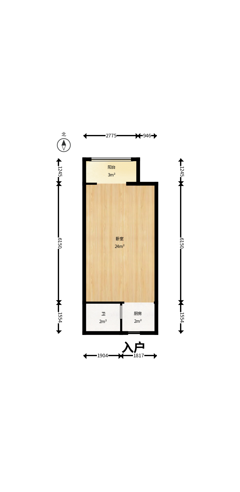 天鸿天府（天鸿中央大院）  1室1厅1卫    39.99万户型图