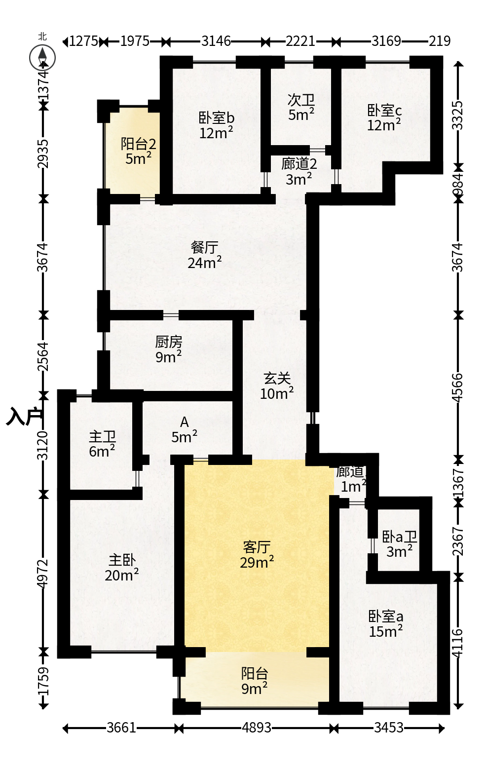 梅溪华府（新城金茂梦想华府）  4室2厅2卫   260.00万户型图