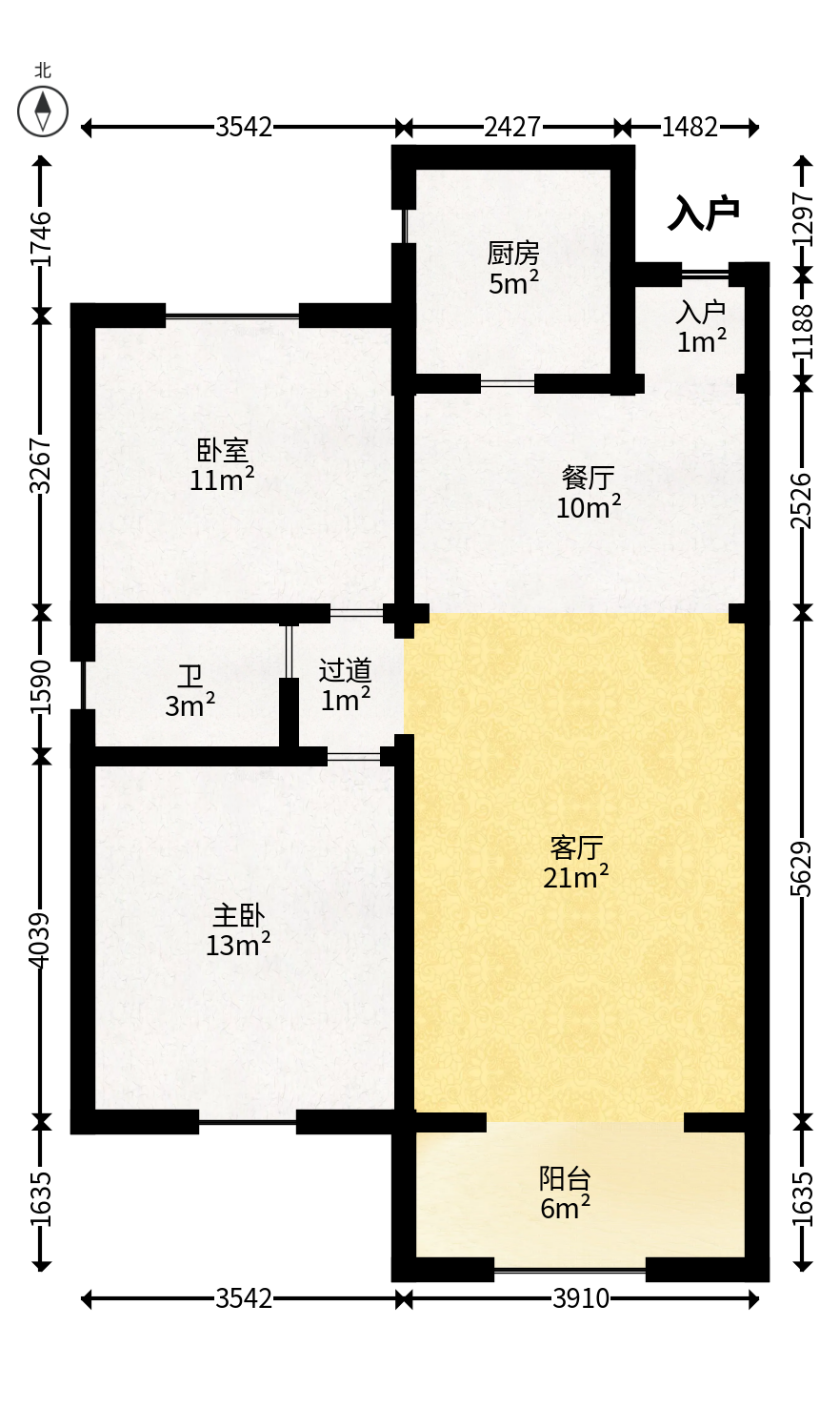 湘楚家园  2室2厅1卫   45.80万户型图