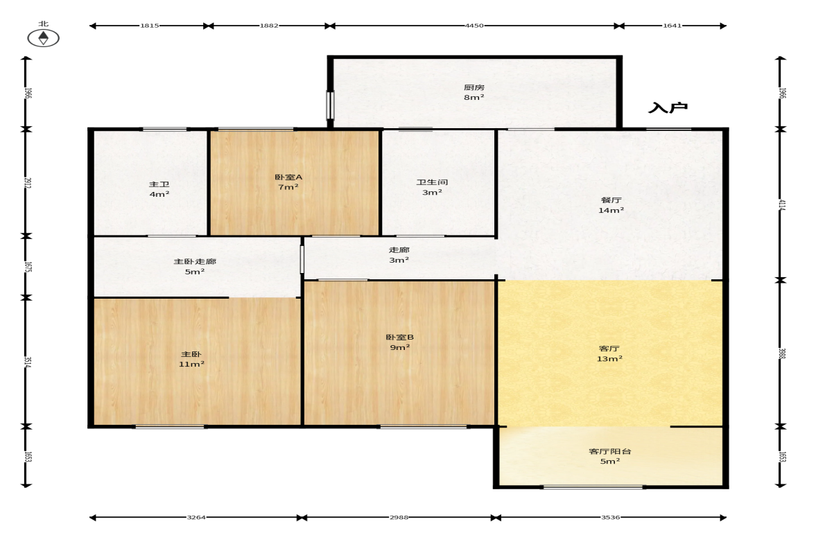 中建芙蓉嘉苑  4室2厅1卫    105.0万户型图