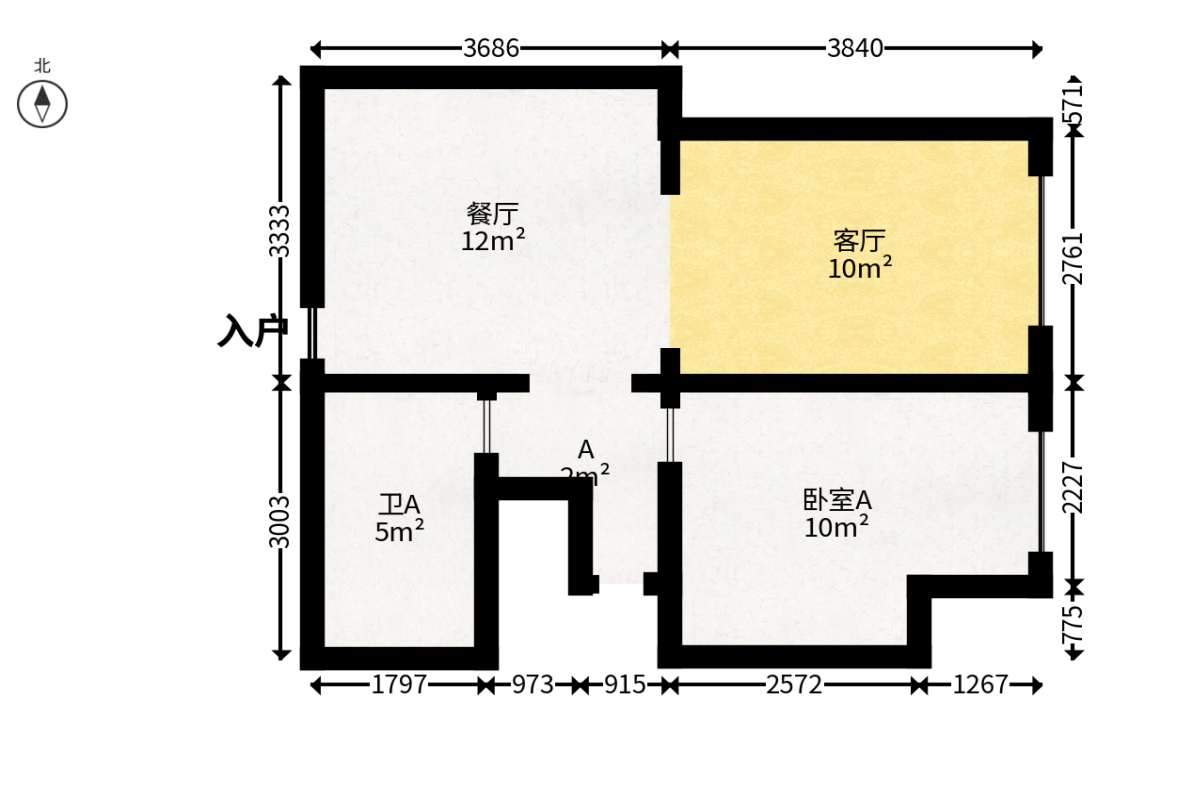 华远华时代  3室2厅2卫   108.00万户型图