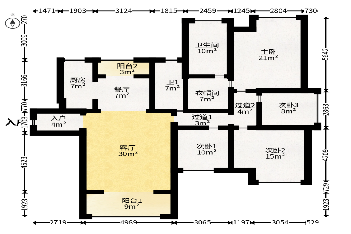 北辰三角洲D2区  4室2厅2卫   285.00万户型图