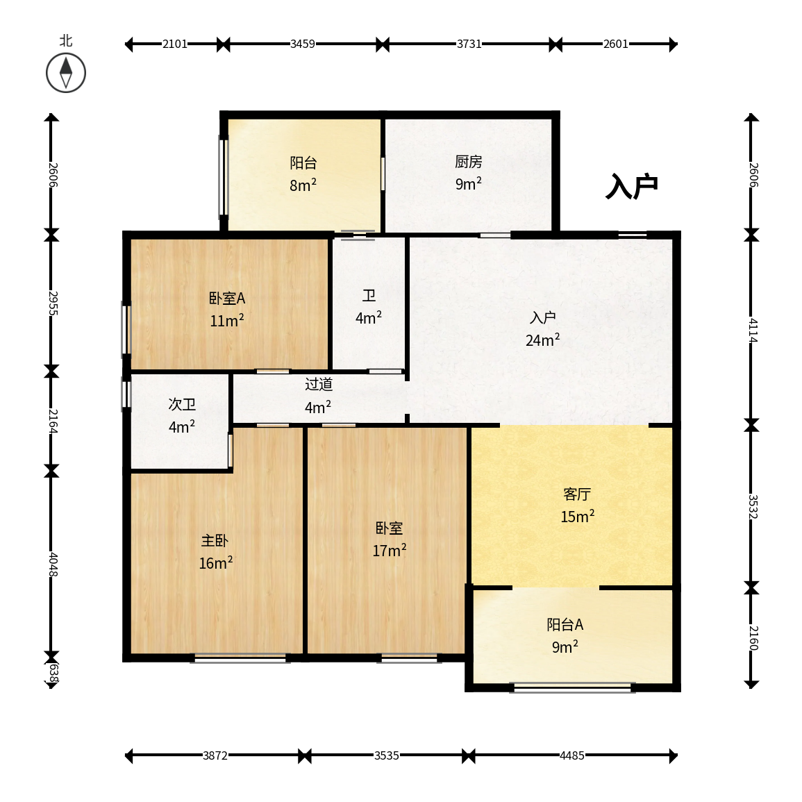 碧桂园威尼斯城  4室2厅2卫    100.98万户型图