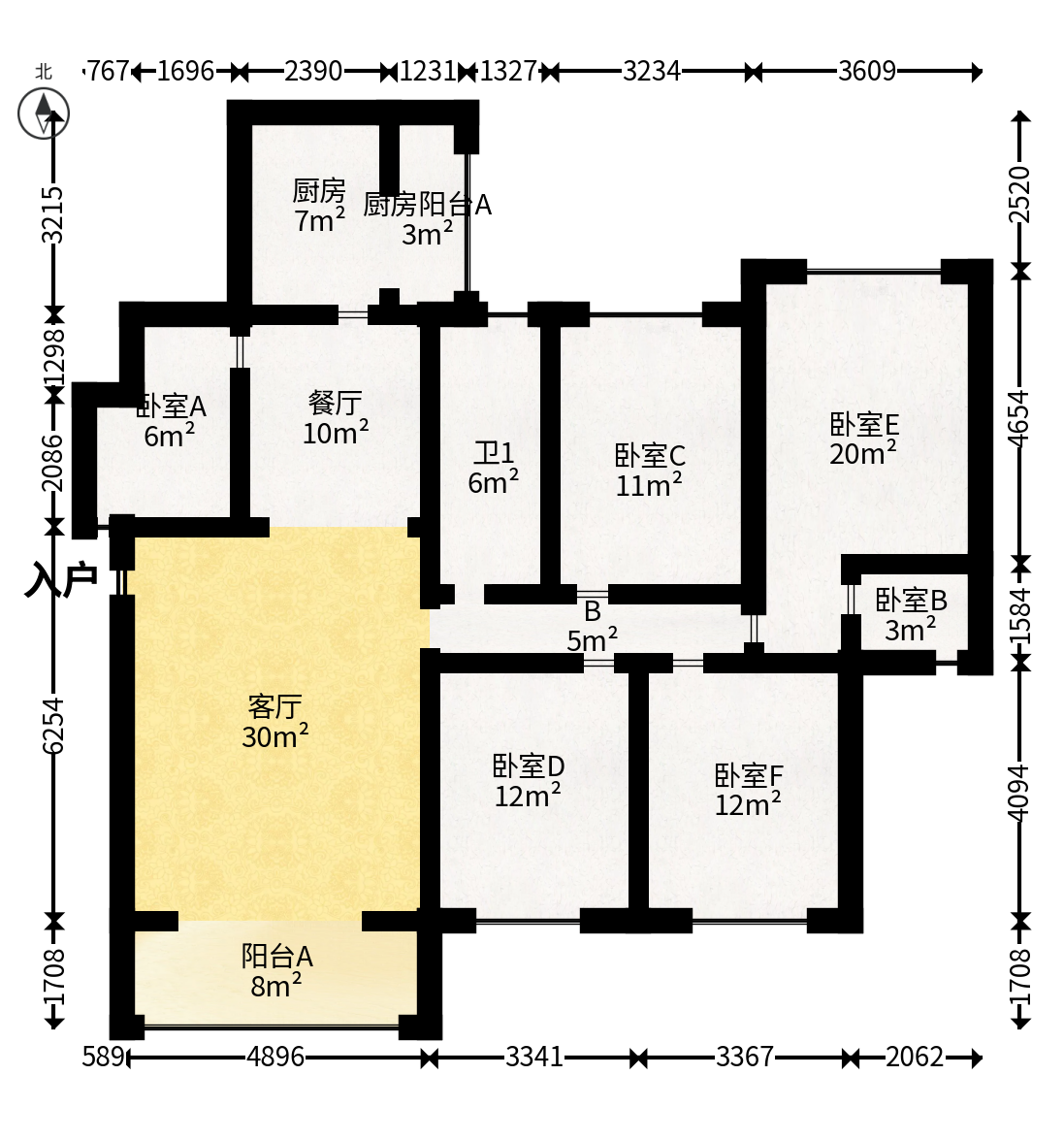白沙湾嘉园  4室2厅1卫   99.80万户型图