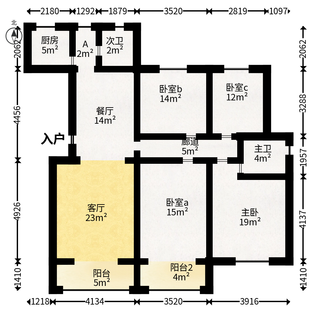 麓阳和景雅苑  4室2厅2卫   135.00万户型图
