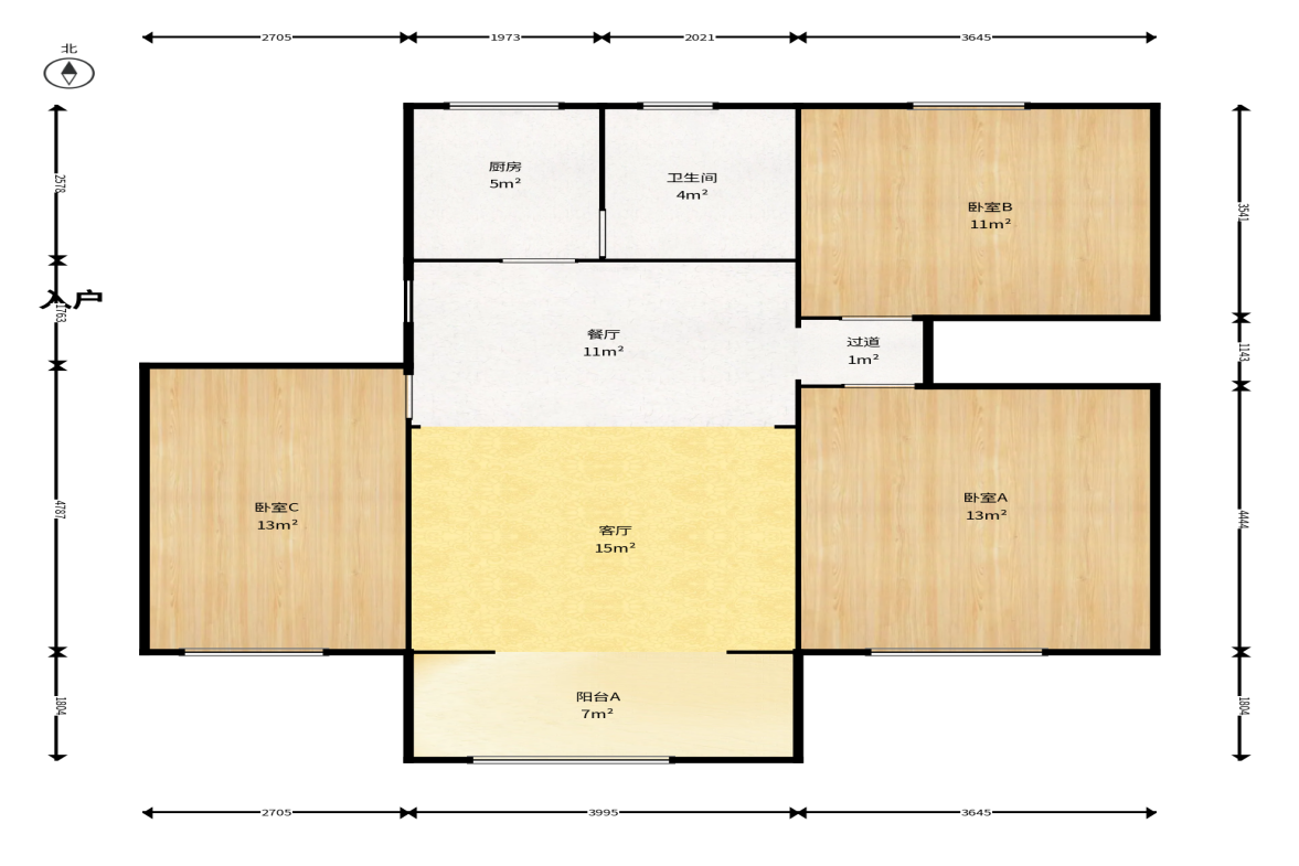 广厦新村  3室2厅1卫    46.8万户型图