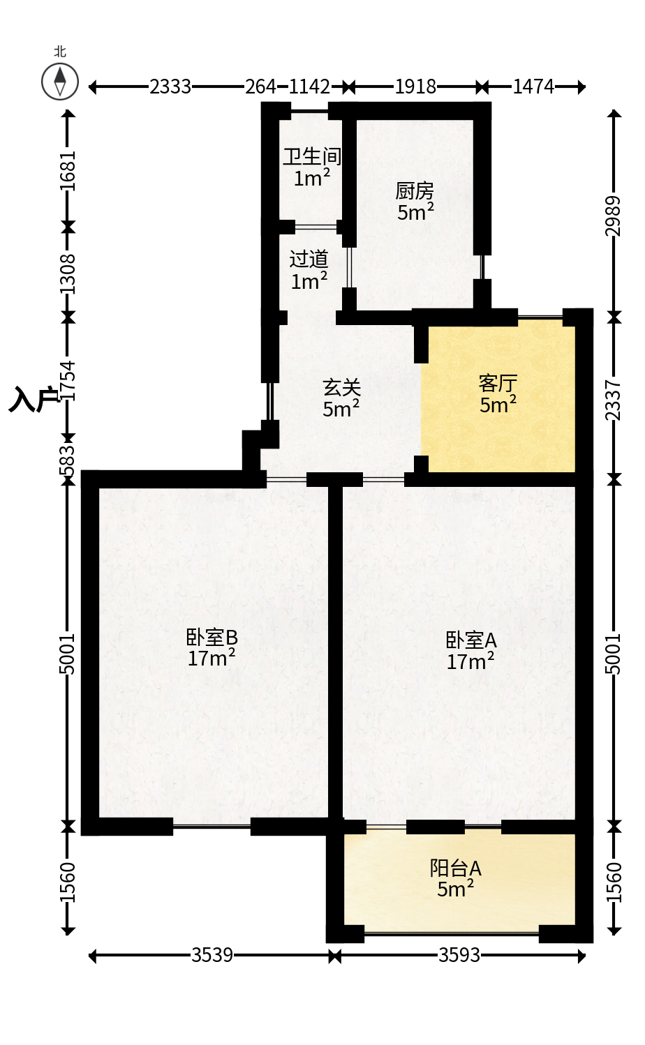马家冲社区（马家冲小区）  2室1厅1卫   28.00万户型图