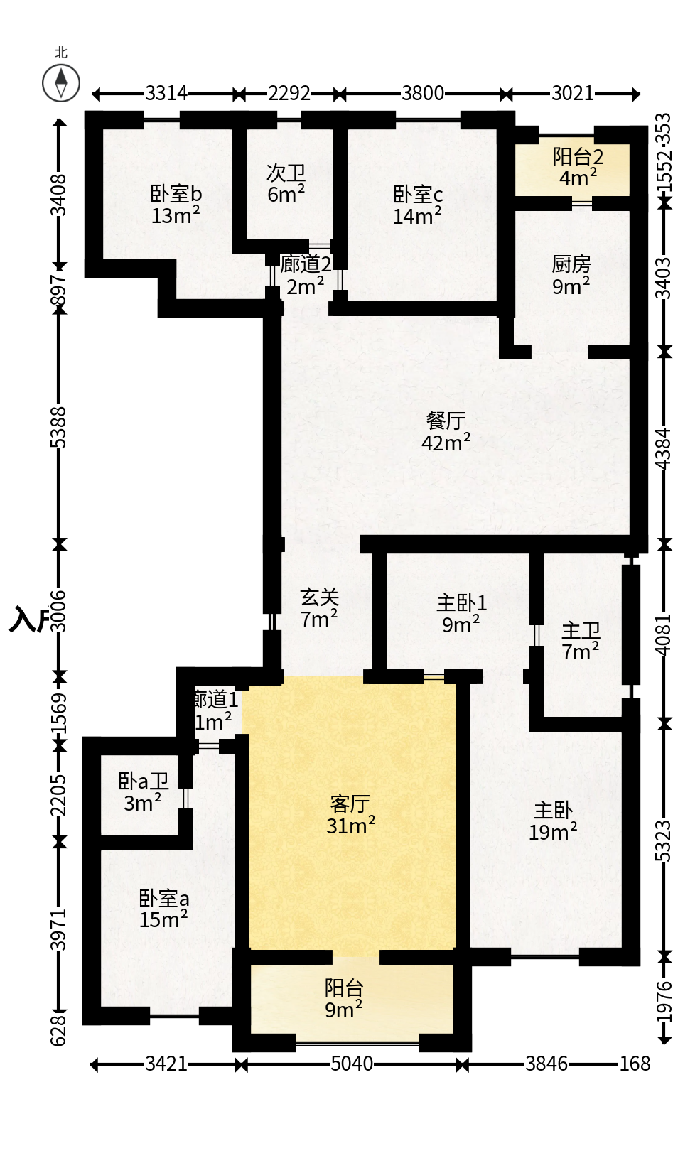 梅溪华府（新城金茂梦想华府）  4室2厅2卫   358.00万户型图