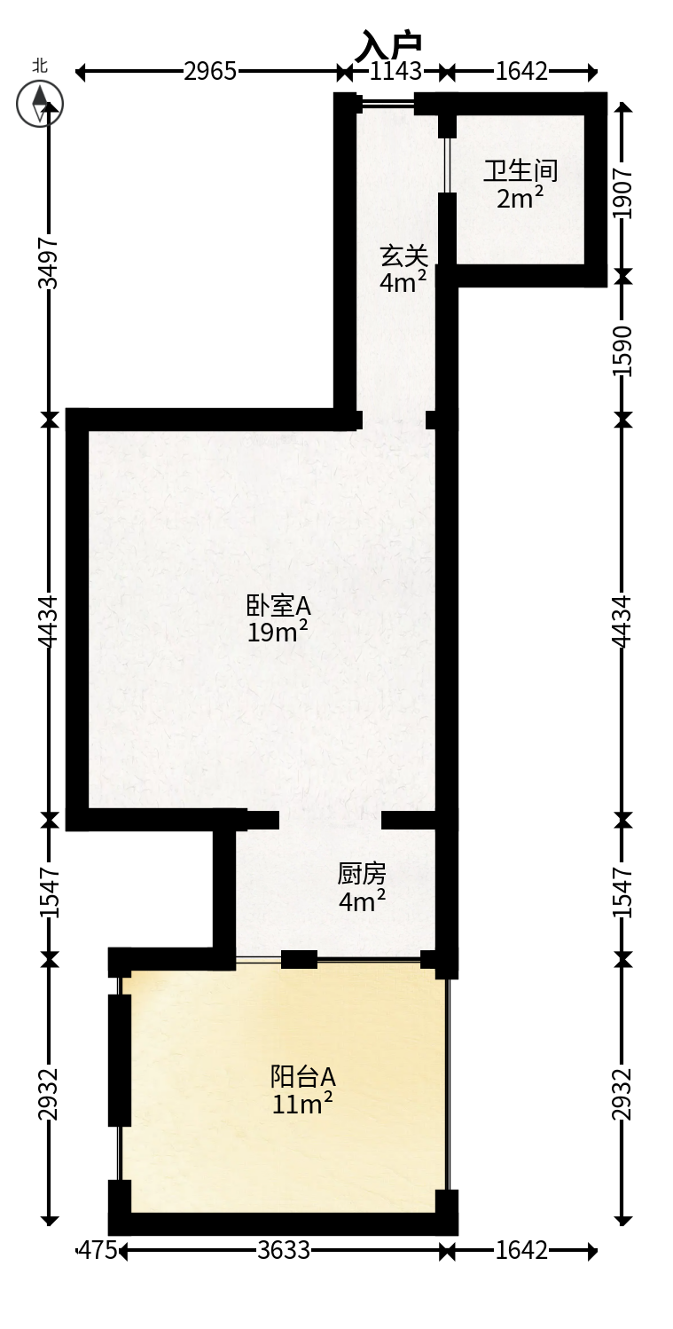 云鼎公馆  1室1厅1卫   30.00万户型图