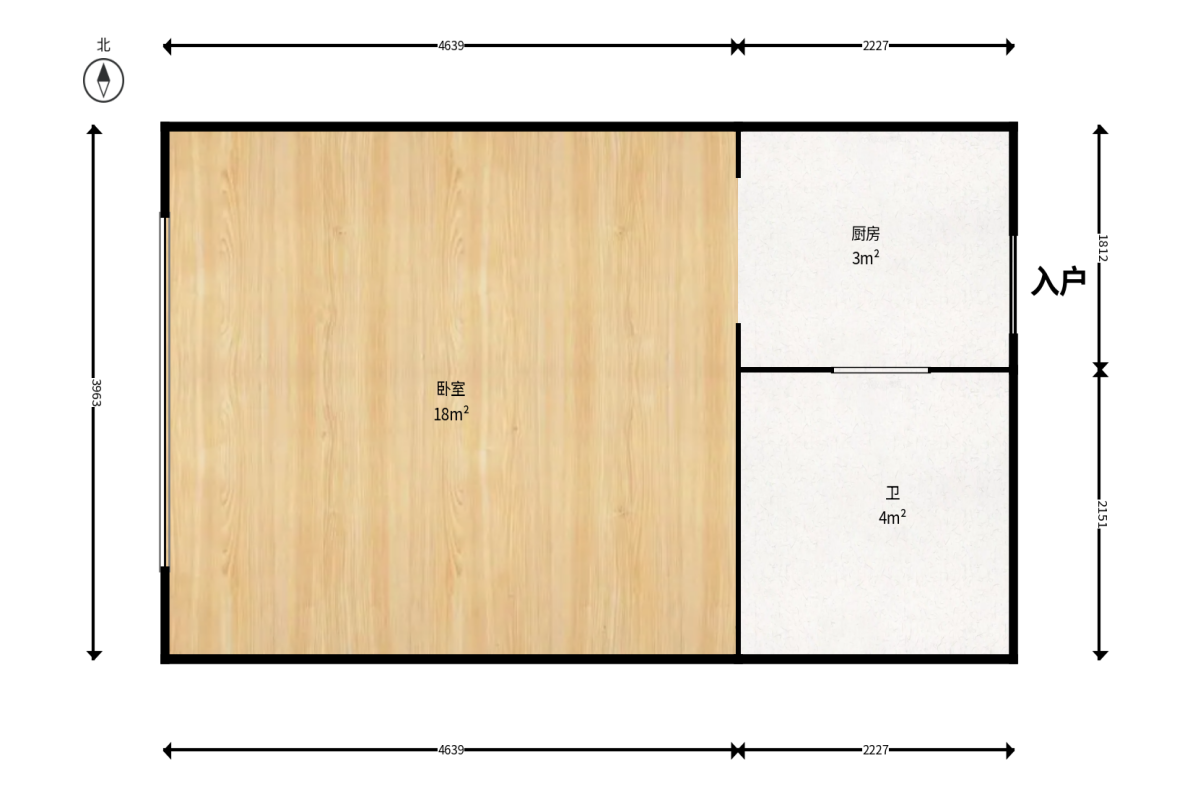 红橡华园(菲莎公馆)  1室1厅1卫    32.0万户型图