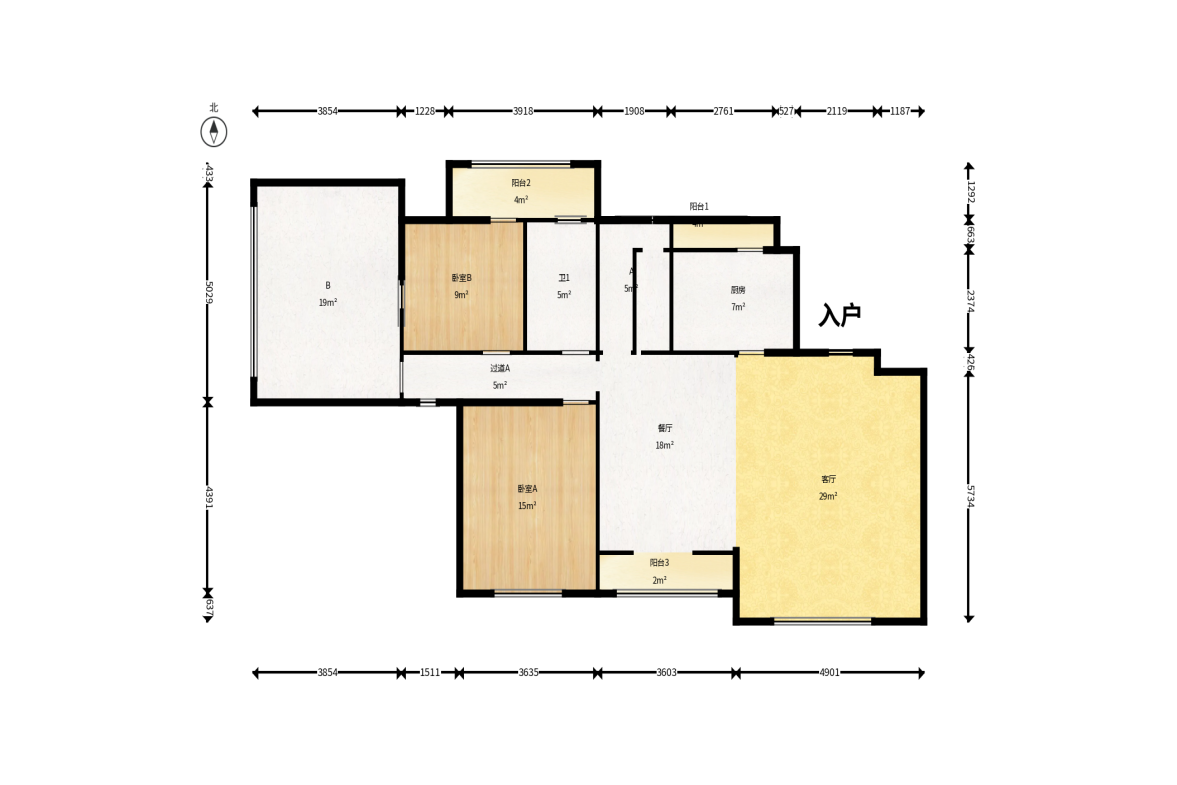 恒大御景天下城一期  4室2厅3卫    268.0万户型图