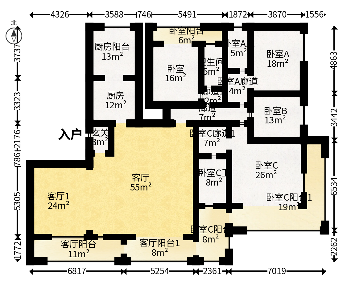 珠江颐德公馆  5室2厅3卫   780.00万户型图