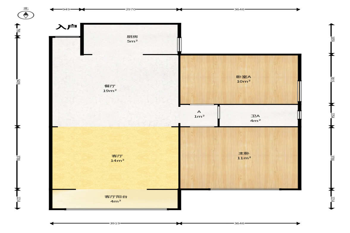 风华四季园  2室2厅1卫    75.0万户型图
