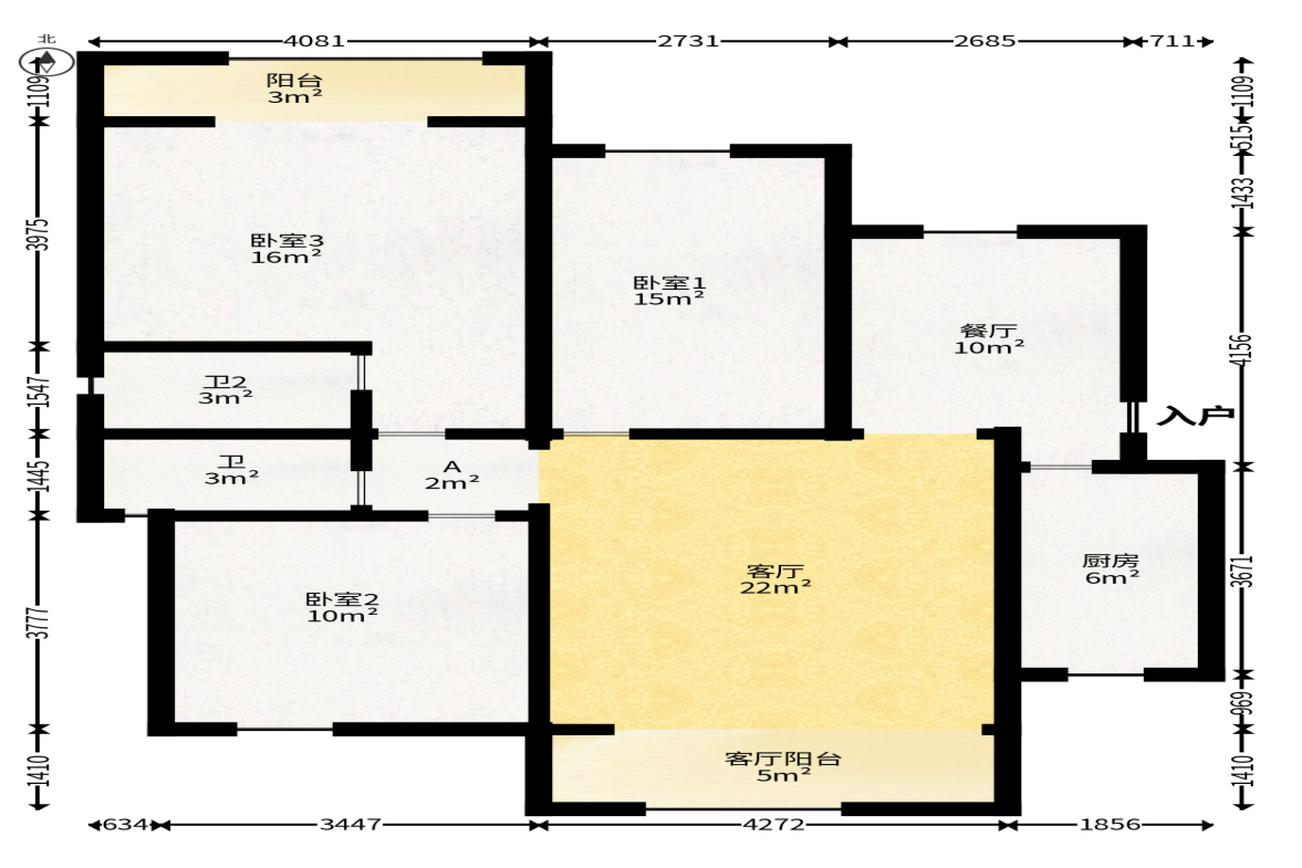中南红领邦（红星嘉和苑）  3室2厅2卫   120.00万户型图