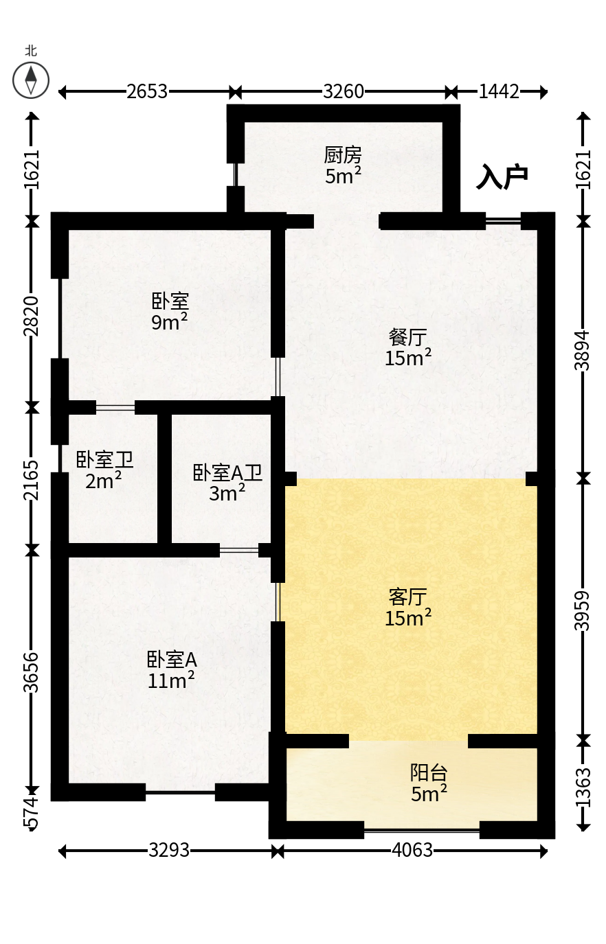 洋湖春园  2室1厅1卫   64.80万户型图