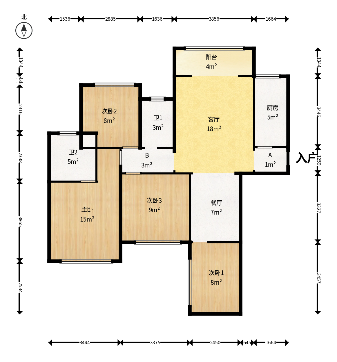 国泰九龙湾  4室2厅2卫    105.0万户型图