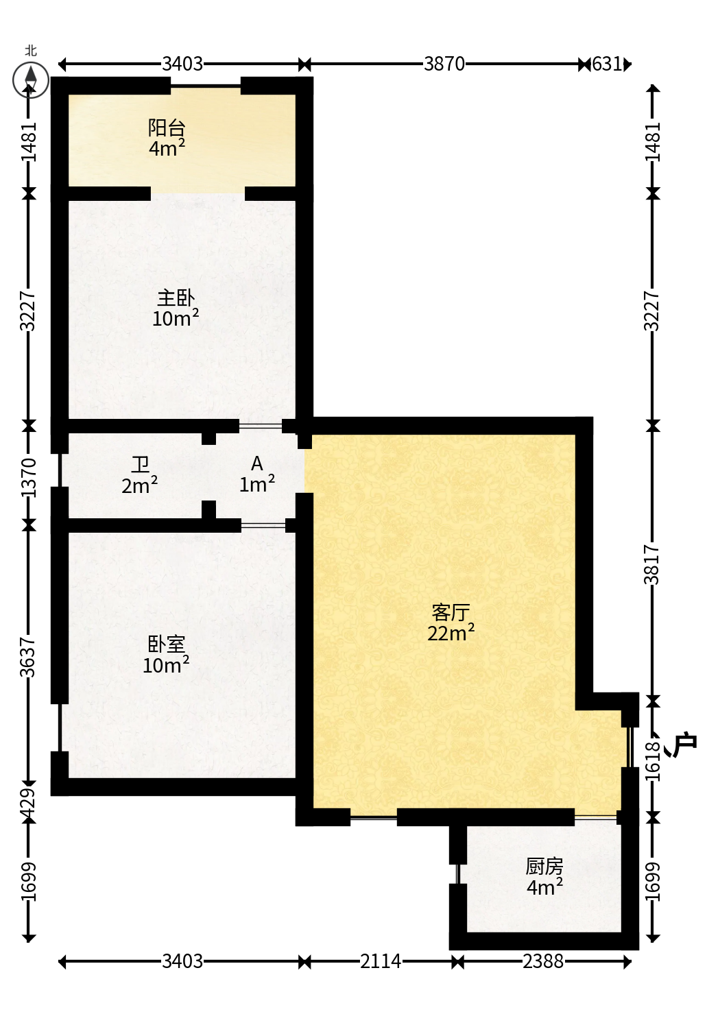 星典时代  2室1厅1卫   55.80万户型图