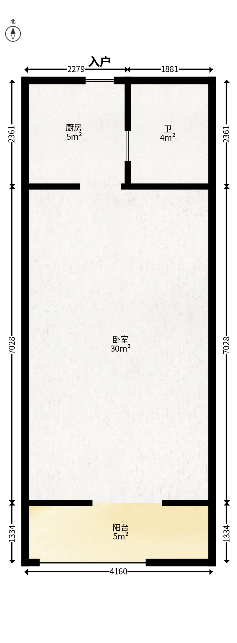 剑桥名门  1室1厅1卫   35.00万户型图