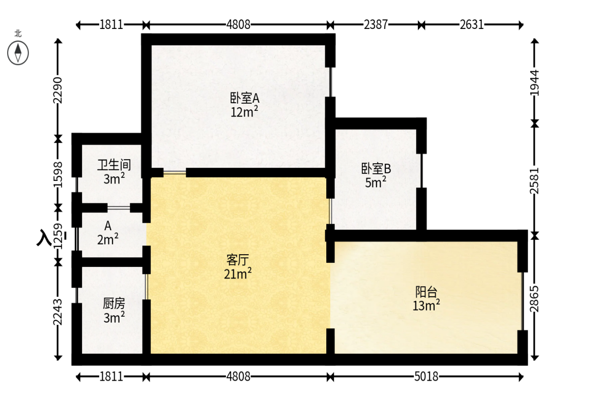 佳兆业水岸新都  2室1厅1卫   48.00万户型图