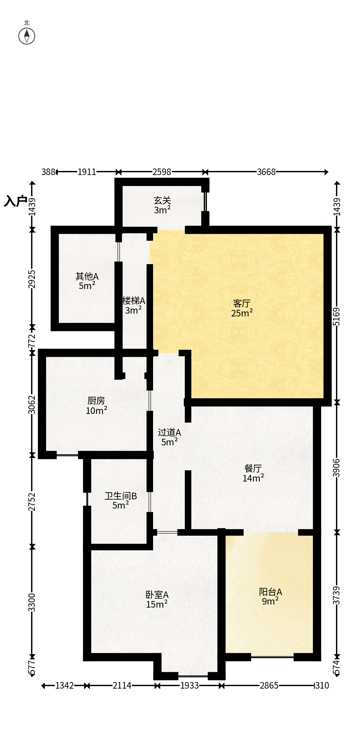 南国嘉苑  4室2厅2卫   125.00万户型图