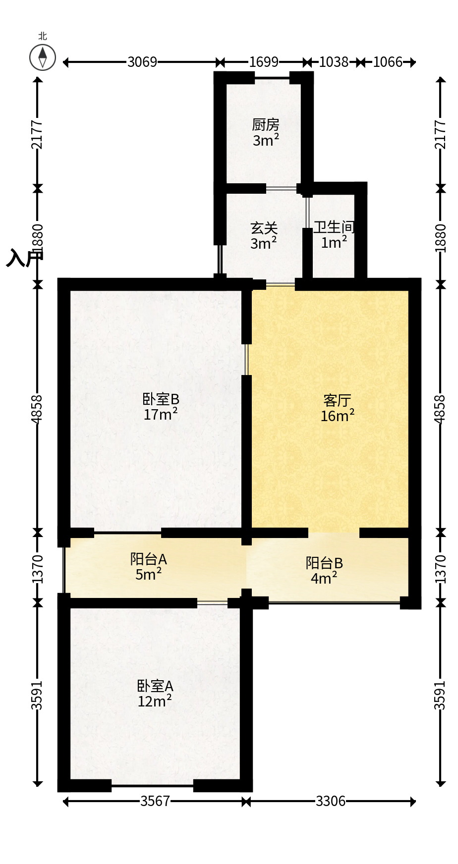 汽贸大厦  2室1厅1卫   48.80万户型图
