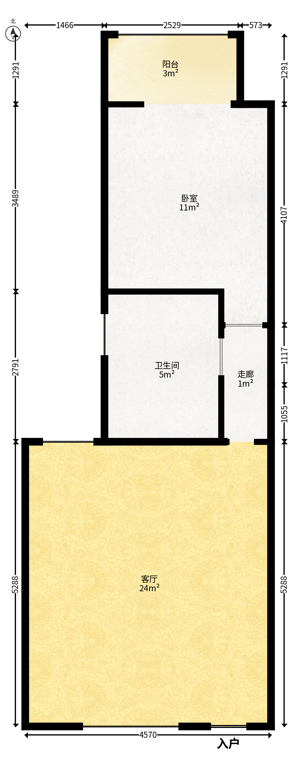 华天LOHO小镇  1室1厅1卫   26.80万户型图