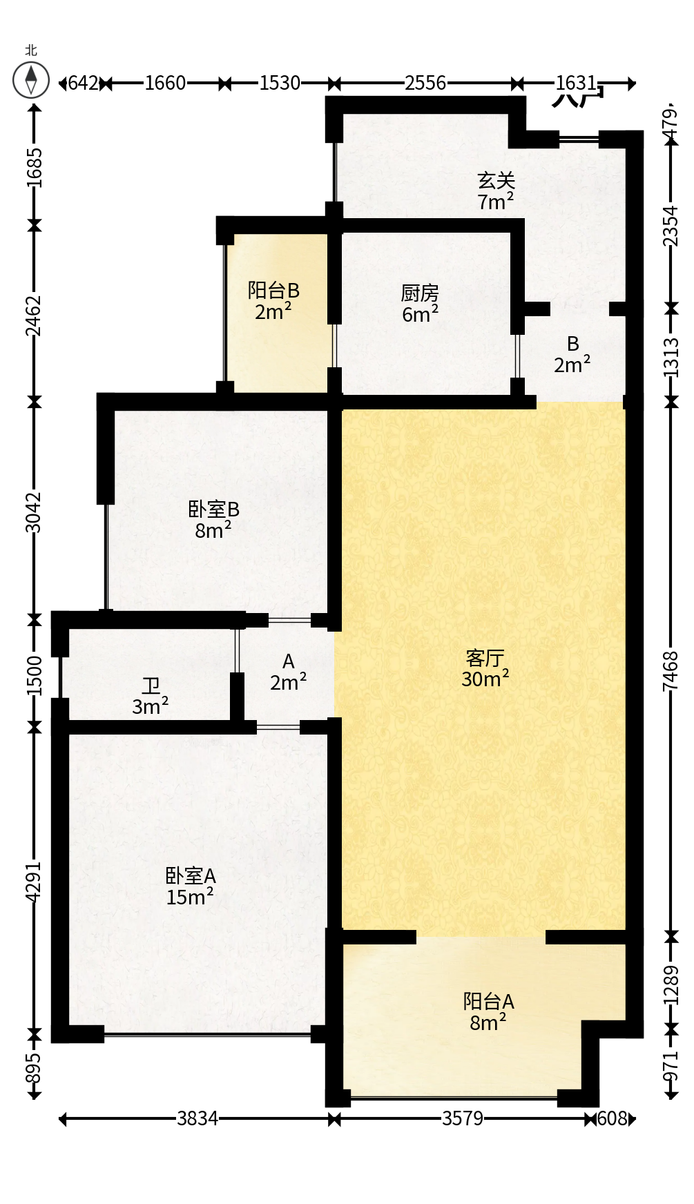 金色溪泉湾  2室2厅1卫   78.00万户型图