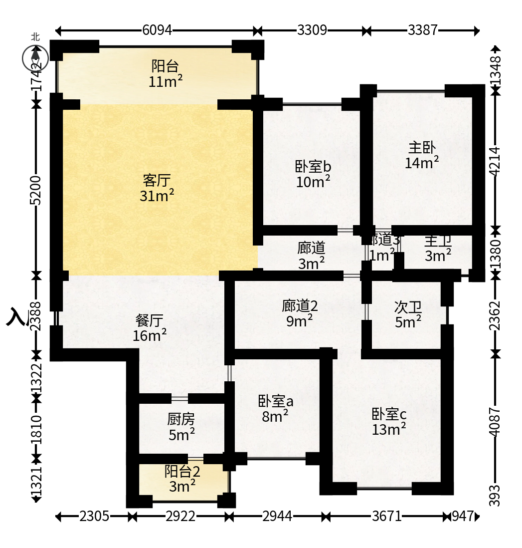 佳兆业云顶梅溪湖（佳兆业梅溪荟）  4室2厅2卫   400.00万户型图